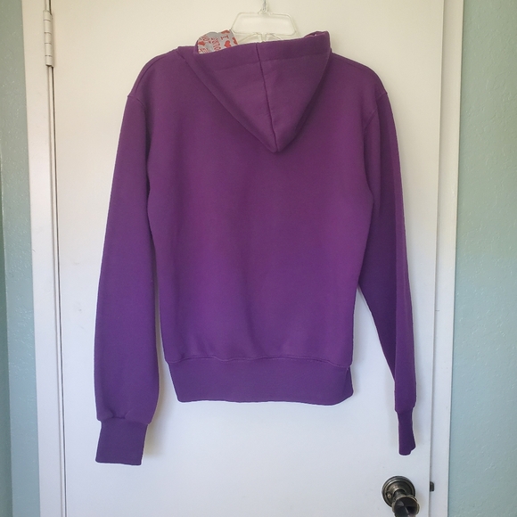 I Love London Hooded Sweatshirt sequined heart Purple ♥️ Size Large - Picture 4 of 12